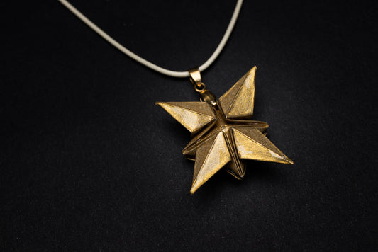 Colgante Origami Estrella de Ocho Puntas | Arte en Miniatura con Resina