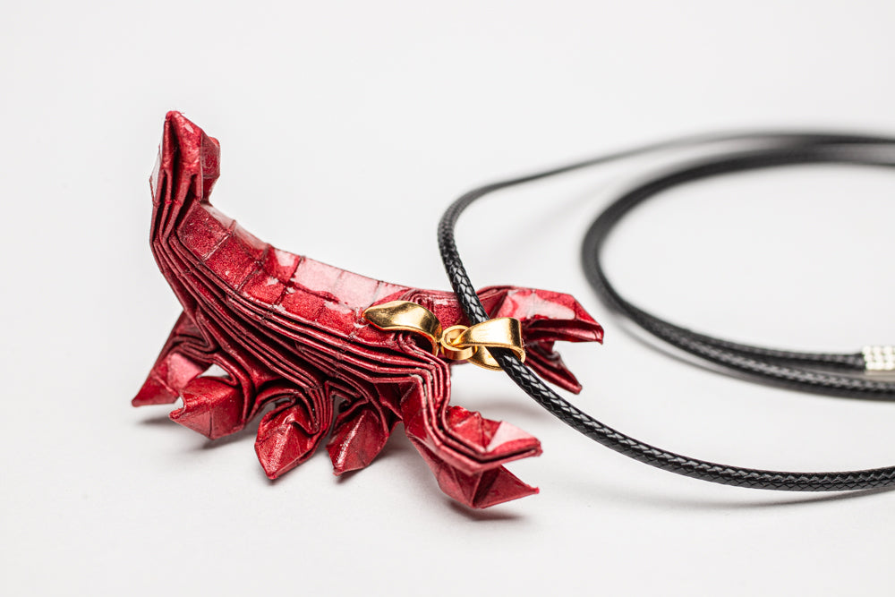 Colgante de escorpión en origami verde | Hecho a mano por Maximiliano Herrera